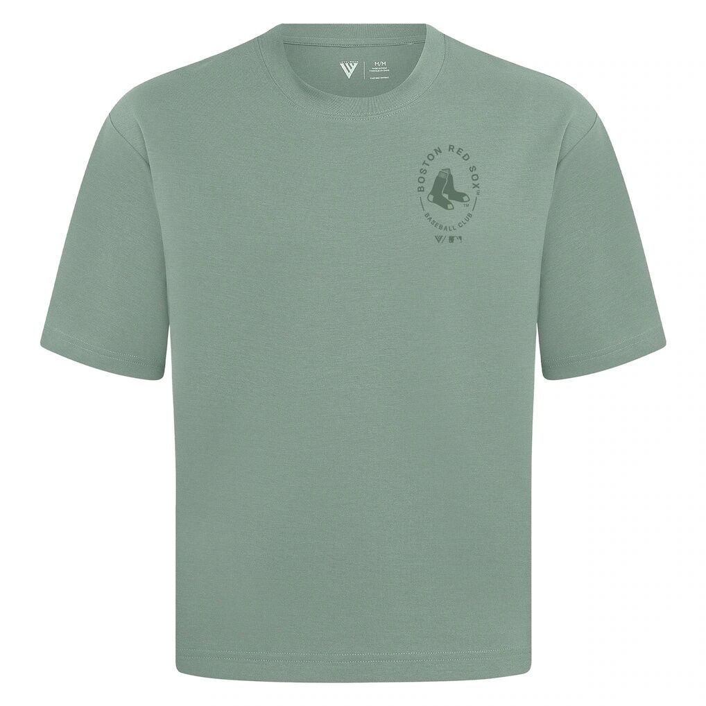 Boston Red Sox Levelwear Register Oversized Luxe Signature Knit T-Shirt