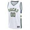 Milwaukee Bucks Fashion7 Youth Fast Break Custom Replica Jersey - White - White - Side View