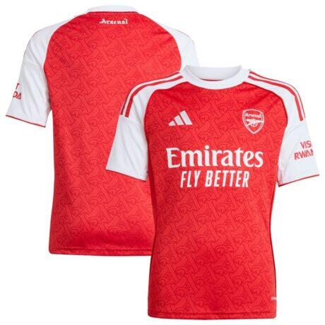 Arsenal adidas Youth 2025/26 Home Replica Jersey - Red - Front View