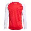 Arsenal adidas Youth 2025/26 Home Replica Long Sleeve Jersey - Red - Detail View