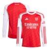 Arsenal adidas Youth 2025/26 Home Replica Long Sleeve Jersey - Red - Front View