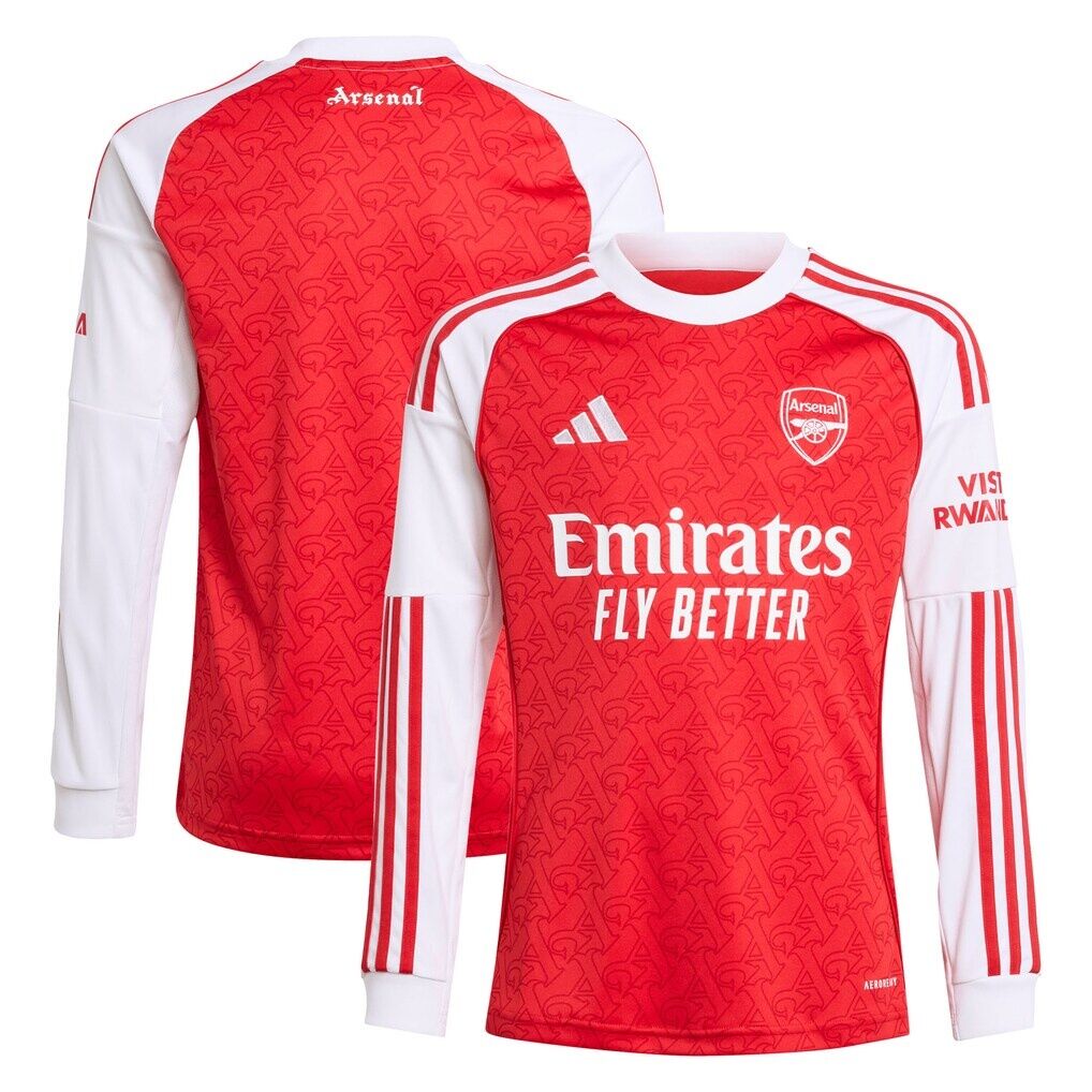 Arsenal adidas Youth 2025/26 Home Replica Long Sleeve Jersey