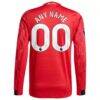 Manchester United adidas Home 2025/26 Custom Authentic Long Sleeve Jersey - Red - Detail View