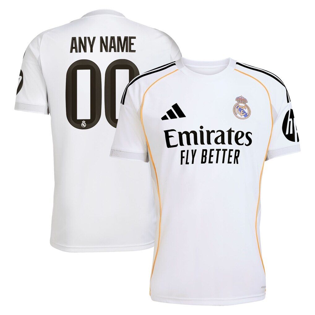 Real Madrid adidas 2025/26 Home Replica Custom Jersey
