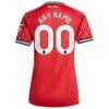 Manchester United adidas Women's Home 2025/26 Custom Replica Jersey - Red - Detail View