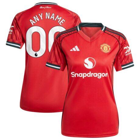 Manchester United adidas Women's Home 2025/26 Custom Replica Jersey - Red - Front View