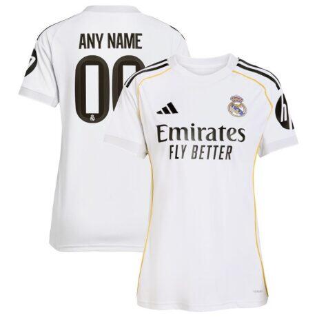 Real Madrid adidas Women's 2025/26 Home Replica Custom Jersey - White - Front View