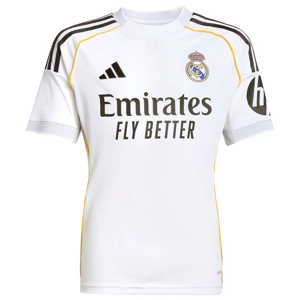 Real Madrid adidas Youth 2025/26 Home Replica Custom Jersey
