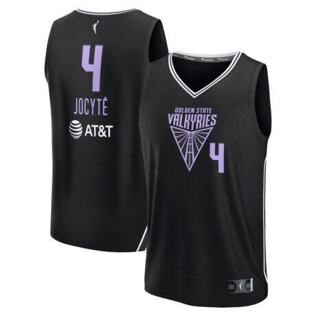 Justė Jocytė Golden State Valkyries Fashion7 Youth Explorer Edition Fast Break Replica Jersey - Black - Front View