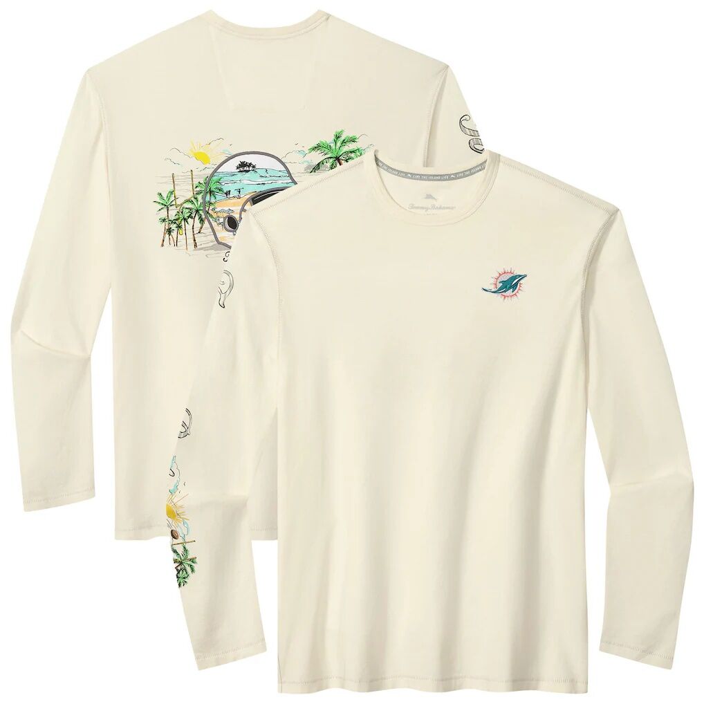 Miami Dolphins Tommy Bahama Oasis Endzone Lux Long Sleeve T-Shirt