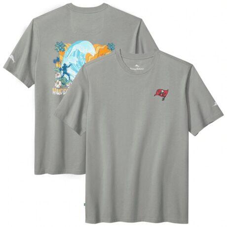 Tampa Bay Buccaneers Tommy Bahama Huddle & Hang Tens T-Shirt - Gray - Front View