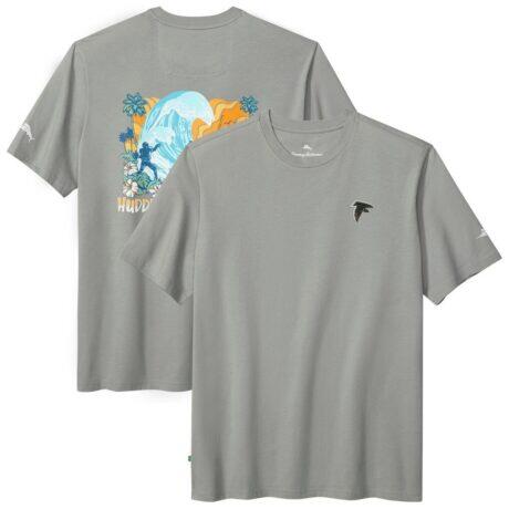 Atlanta Falcons Tommy Bahama Huddle & Hang Tens T-Shirt - Gray - Front View