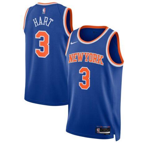 Josh Hart New York Knicks Nike Unisex Swingman Player Jersey - Blue - Front View
