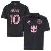 Lionel Messi Inter Miami CF adidas Youth 2026 Presagio Replica Jersey - Black - Front View