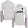 Austin FC adidas 2026 Tiro Competition Quarter-Zip Training Top - Silver - Front View
