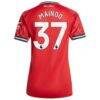 Kobbie Mainoo Manchester United adidas Women's Home 2025/26 Replica Player Jersey - Red - Detail View