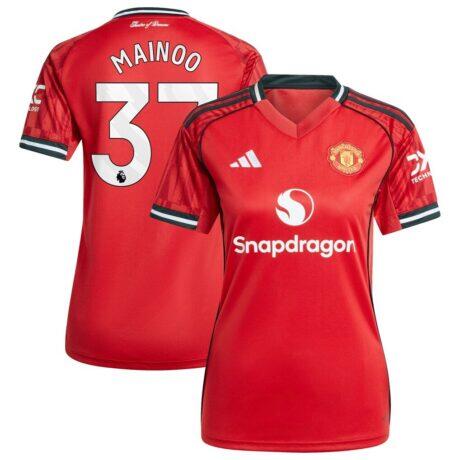 Kobbie Mainoo Manchester United adidas Women's Home 2025/26 Replica Player Jersey - Red - Front View