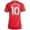 Marcus Rashford Manchester United adidas Women's Home 2025/26 Replica Player Jersey - Red - Detail View