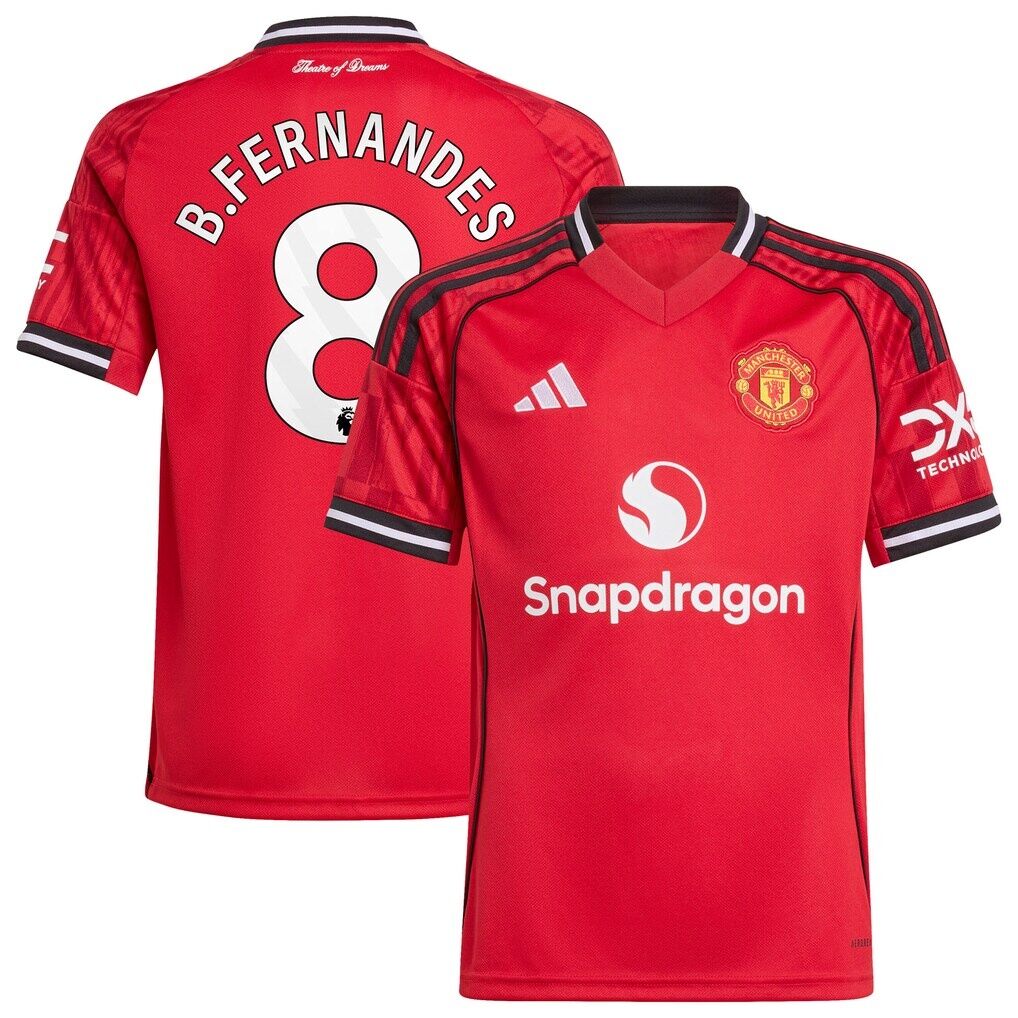Bruno Fernandes Manchester United adidas Youth Home 2025/26 Replica Player Jersey