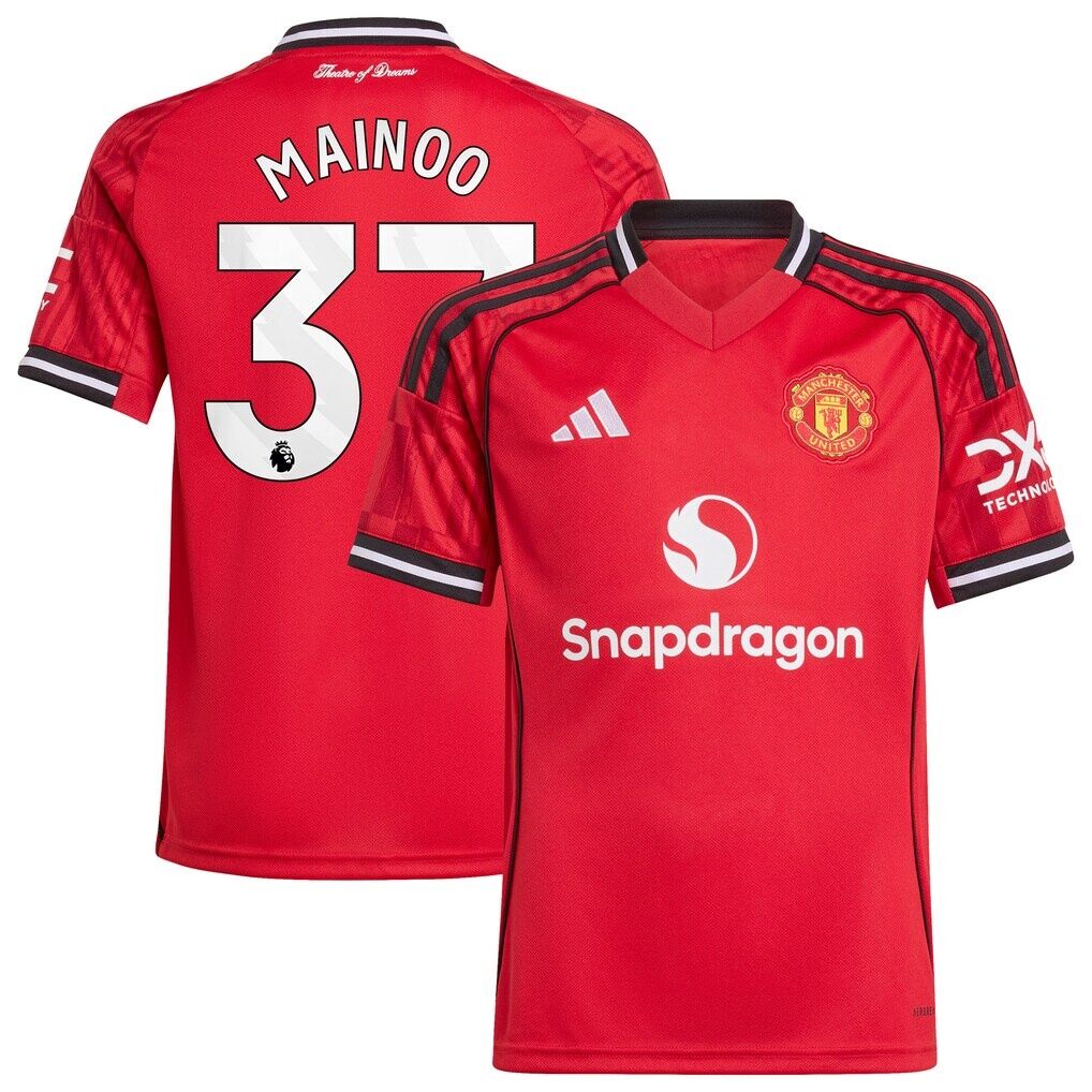 Kobbie Mainoo Manchester United adidas Youth Home 2025/26 Replica Player Jersey