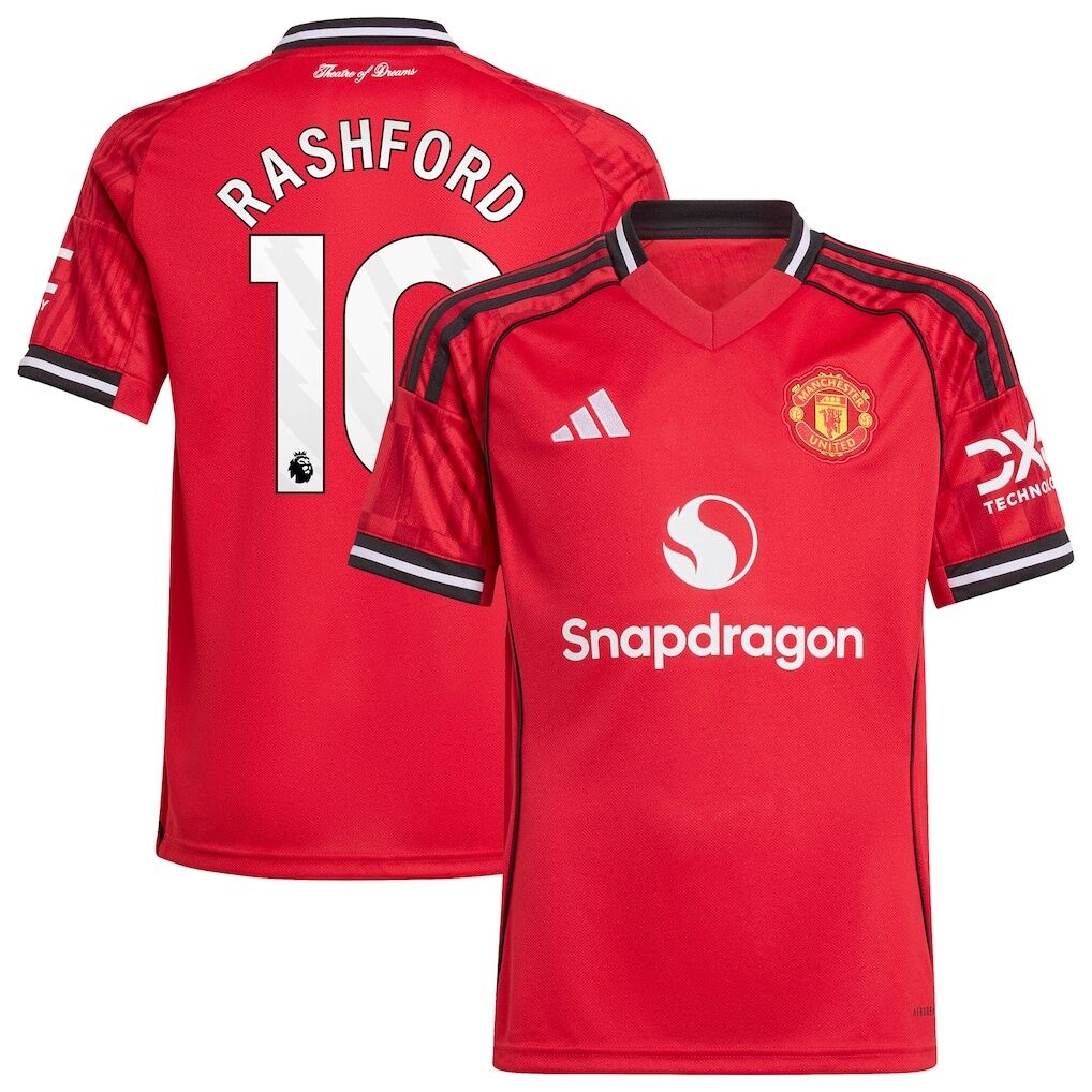 Marcus Rashford Manchester United adidas Youth Home 2025/26 Replica Player Jersey