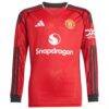 Bruno Fernandes Manchester United adidas Youth Home 2025/26 Replica Player Long Sleeve Jersey - Red - Side View