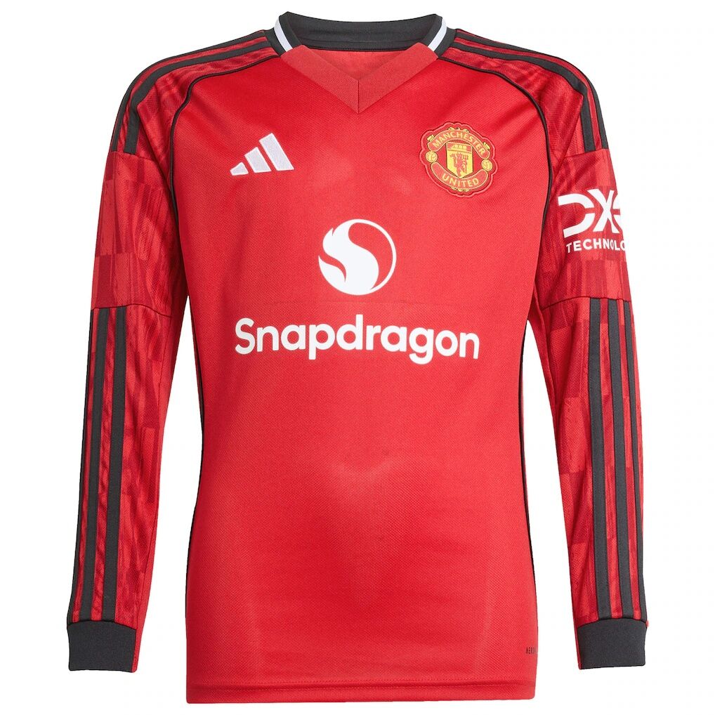 Bruno Fernandes Manchester United adidas Youth Home 2025/26 Replica Player Long Sleeve Jersey
