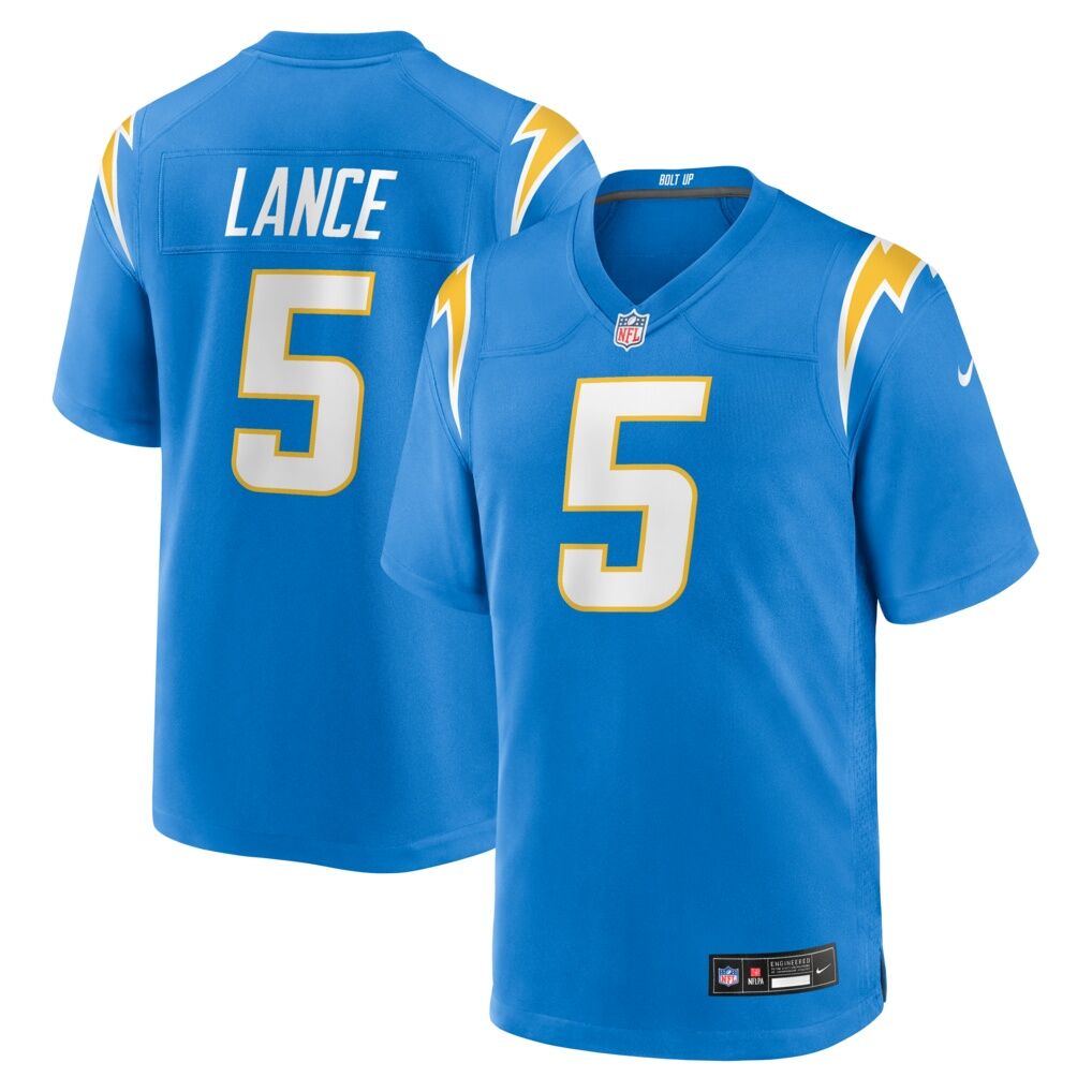 Trey Lance Los Angeles Chargers Nike Team Game Jersey -  Powder Blue