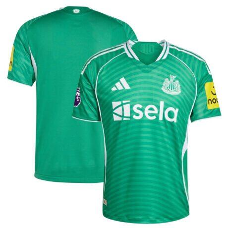 Newcastle United adidas 2025/26 Away Authentic Jersey with Patch - Green - Front View