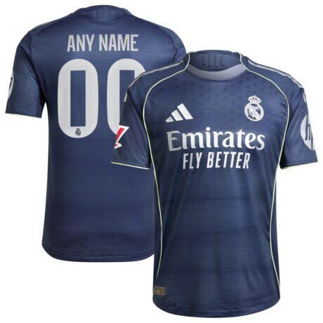 Real Madrid adidas 2025/26 Away Authentic Custom Jersey - Blue - Front View
