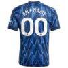 Arsenal adidas Youth 2025/26 Away Replica Custom Jersey - Blue - Detail View