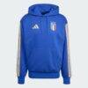 Italy National Team adidas Alphaskin Fleece Hoodie - Blue - Front View