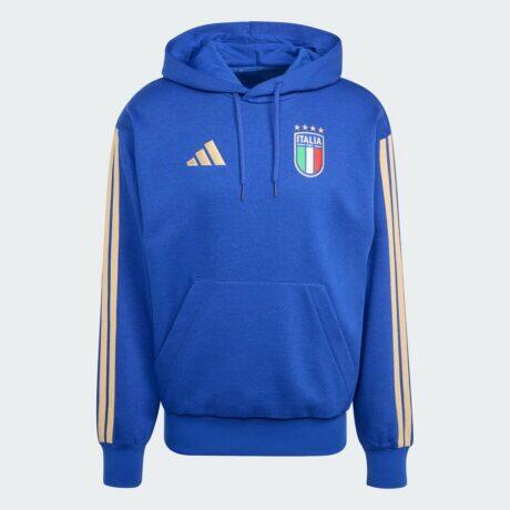Italy National Team adidas Alphaskin Fleece Hoodie - Blue - Front View