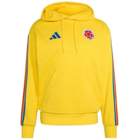Colombia National Team adidas Alphaskin Fleece Hoodie - Yellow - Front View