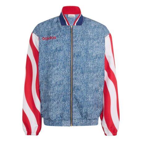 adidas USA 1994 Denim Graphic Full-Zip Track Jacket - Blue - Front View
