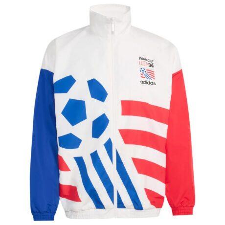 USMNT adidas 1994 World Cup Full-Zip Woven Track Jacket - White - Front View