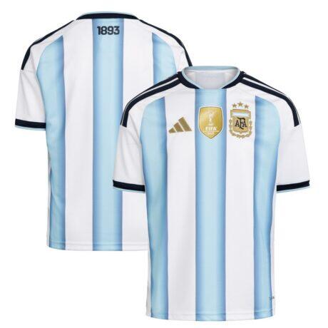 Argentina National Team adidas Youth 2026 Home Replica Jersey - White - Front View