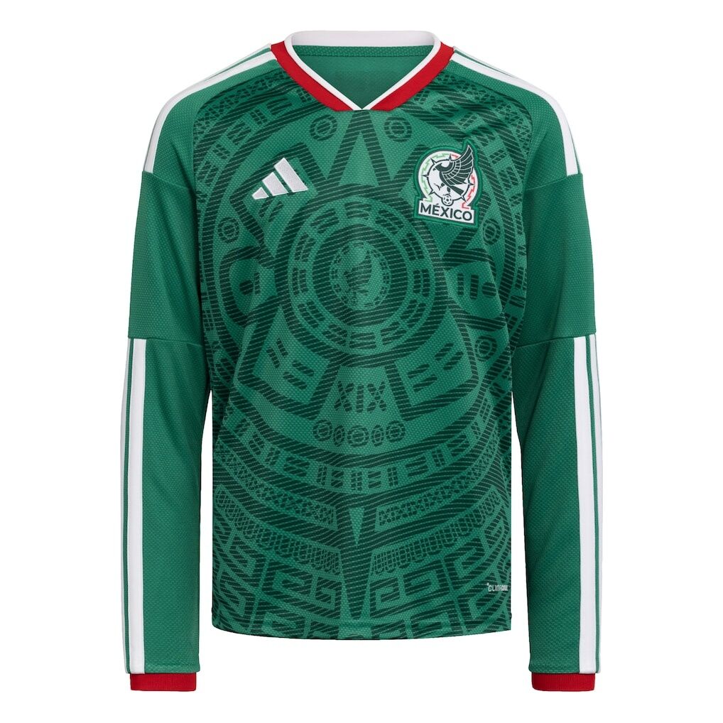 Mexico National Team adidas Youth 2026 Home Replica Long Sleeve Jersey