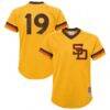 Tony Gwynn San Diego Padres Mitchell & Ness Youth Cooperstown Collection Mesh Batting Practice Jersey - Gold - Front View