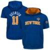 Jalen Brunson New York Knicks Fashion7 Big & Tall Short Sleeve Hoodie - Blue - Front View