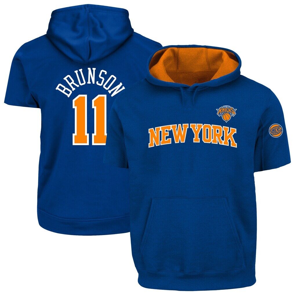 Jalen Brunson New York Knicks Fashion7 Big & Tall Short Sleeve Hoodie