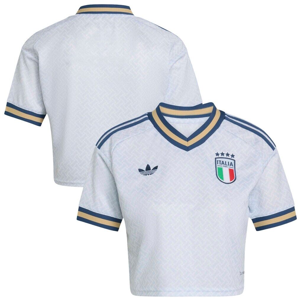 Italy National Team adidas Women's 2026 Away Replica Cropped Jersey - Light Blue