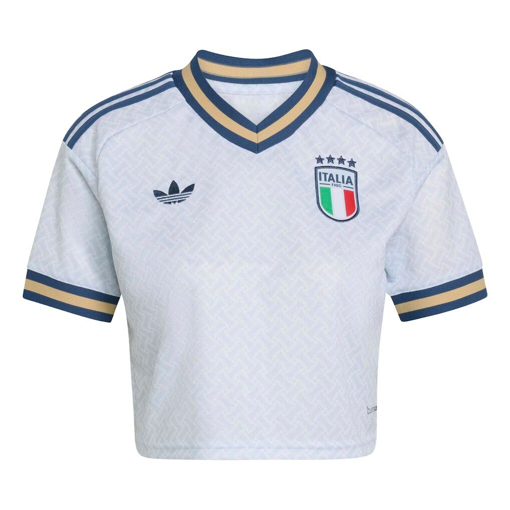 Italy National Team adidas Women's 2026 Away Replica Cropped Jersey - Light Blue