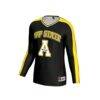 Appalachian State Mountaineers GameDay Greats Unisex Women's Volleyball Lightweight Fashion Jersey - Black - Side View