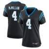 Tetairoa McMillan Carolina Panthers Nike Women's Team Game Jersey - Black - Front View