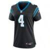 Tetairoa McMillan Carolina Panthers Nike Women's Team Game Jersey - Black - Side View
