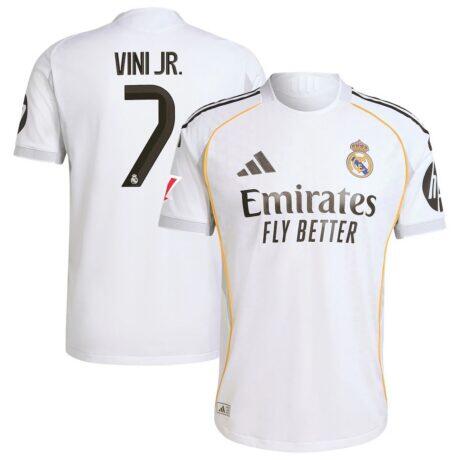 Vini Jr. Real Madrid adidas 2025/26 Home Authentic Jersey - White - Front View
