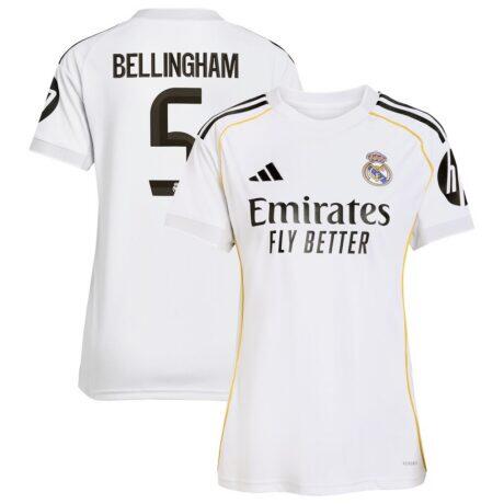 Jude Bellingham Real Madrid adidas Women's 2025/26 Home Replica Jersey - White - Front View