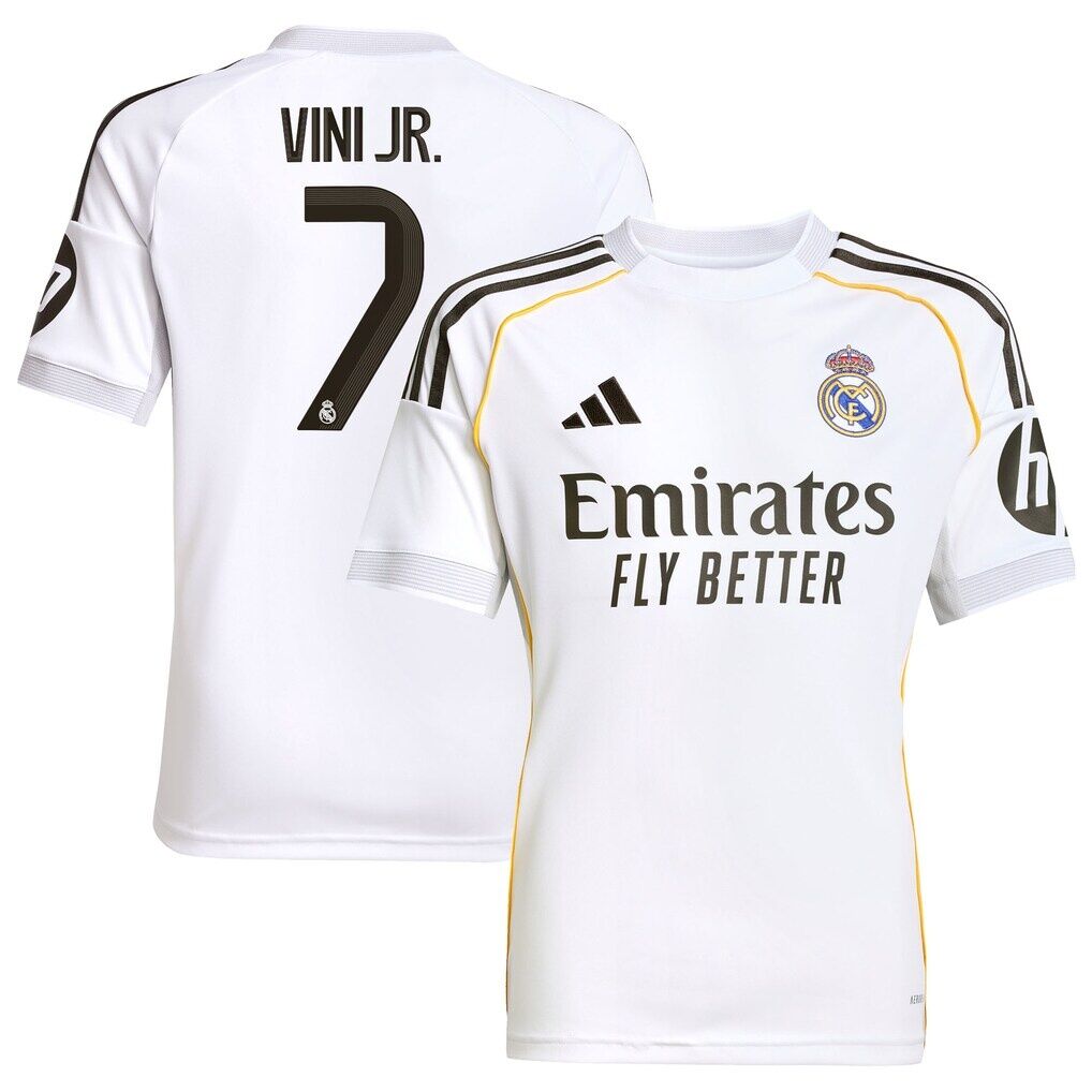 Vini Jr. Real Madrid adidas Youth 2025/26 Home Replica Jersey