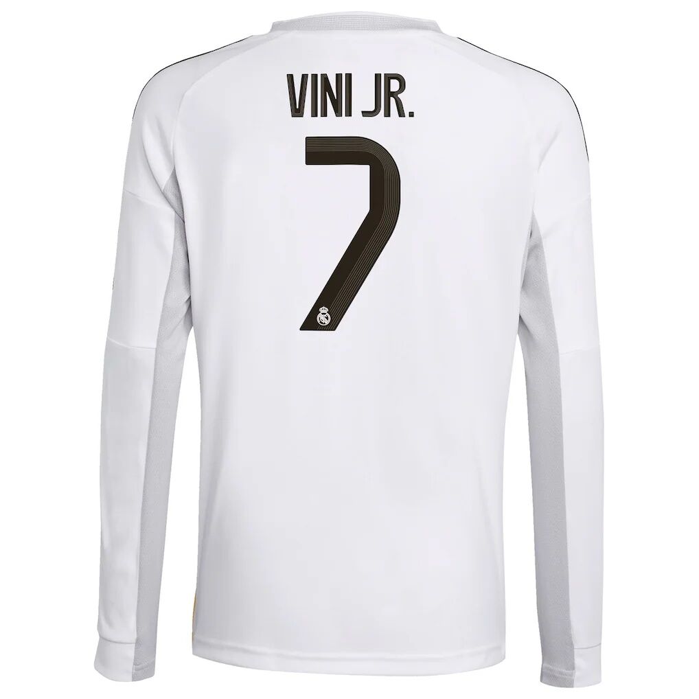 Vini Jr. Real Madrid adidas Youth 2025/26 Home Replica Long Sleeve Jersey